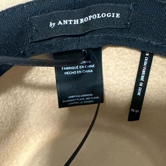 Anthropologie Tan Fedora Hat with Brown leather Band One size - Picture 9 of 12